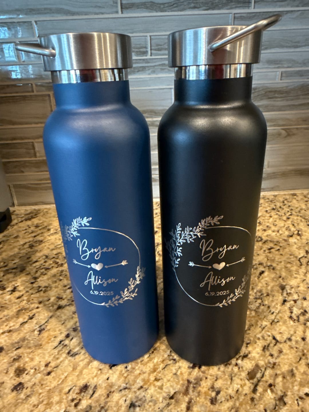 Customer photo review of Personalised Insulated Carry Bottle 600ml