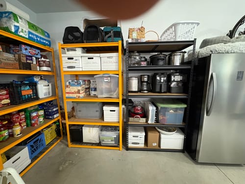 Customer photo review of Reibii 40"W x 20"D Metal Storage Shelves, 2,500lbs Heavy Duty Garage Shelving, Adjustable Shelves for Closet Warehouse Commercial