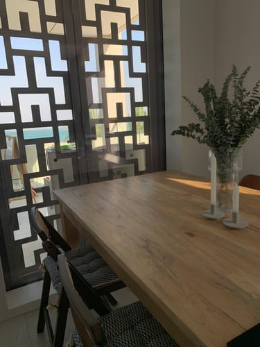 Customer photo review of Savannah Mango Wood Dining Table (2 Sizes)