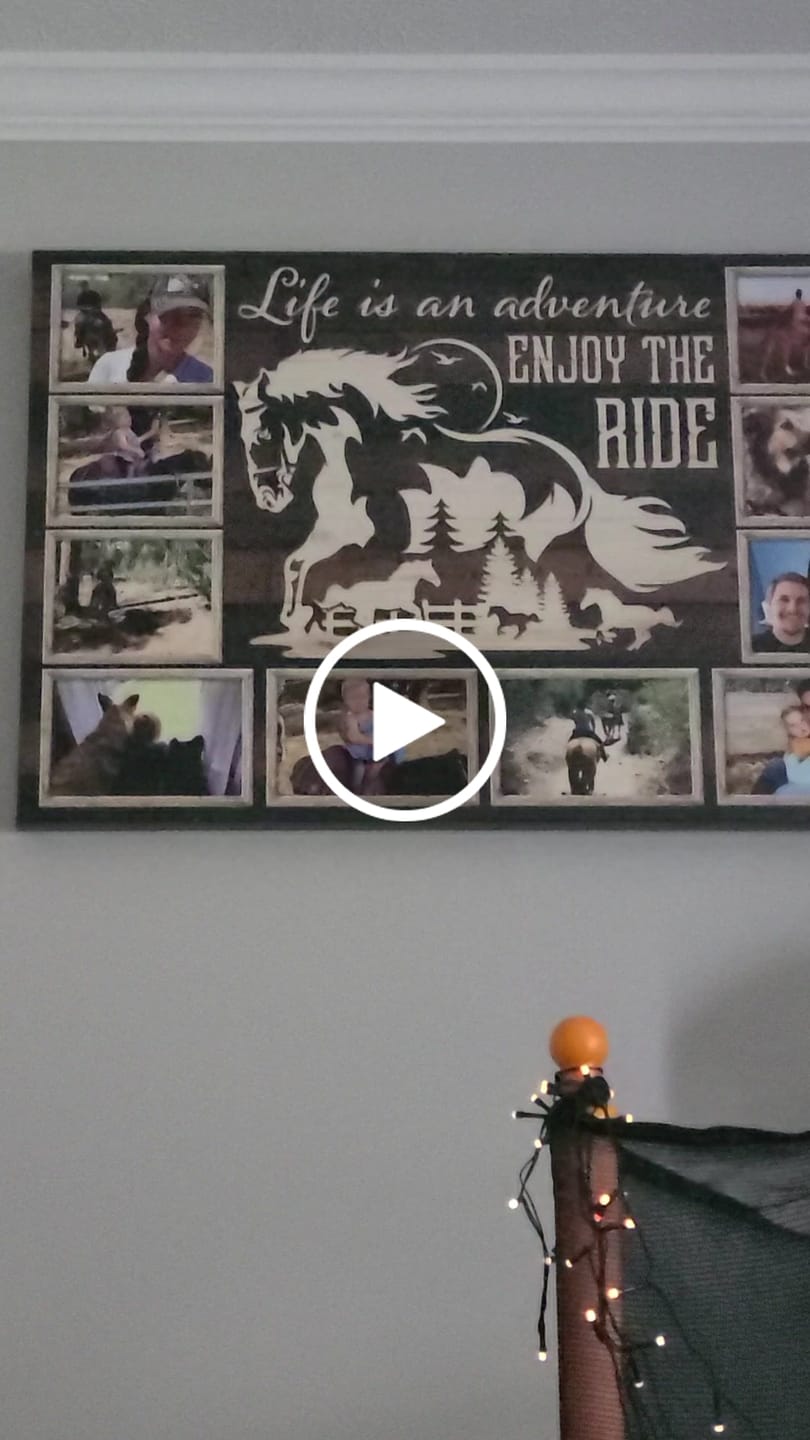 Customer video review of Personalized Canvas Prints, Custom Photo, Gift For Equestrians, Horse Gift, Gift for Horse Rider, Life Is An Adventure Enjoy The Ride Dem Canvas