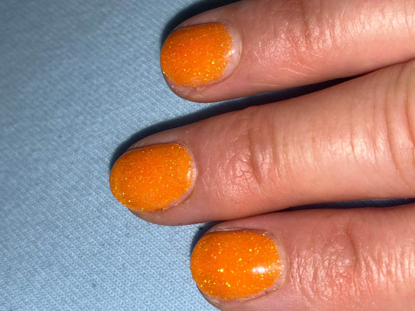 Customer photo review of Tangerine Orange Dipping Powder