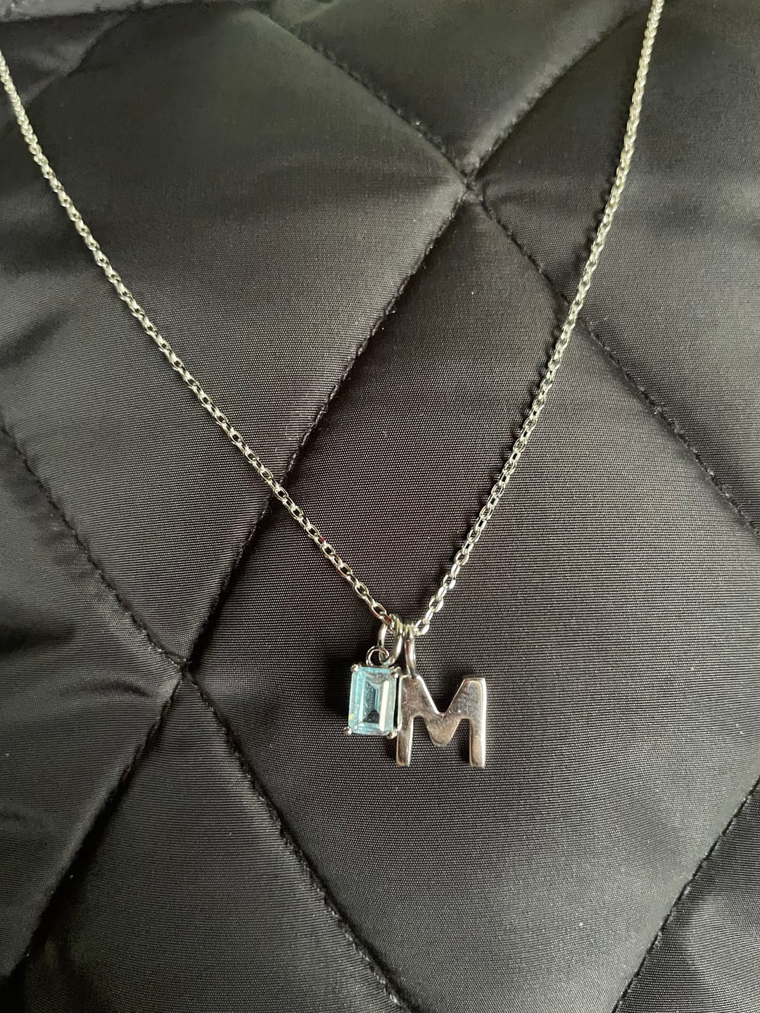 Customer photo review of Uppercase Initial Charm - Silver
