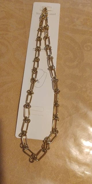 Customer photo review of 316L Stainless Steel Chain Necklace 18K Gold Plated — Gold | KIMLUD