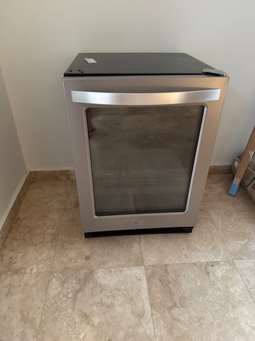 Customer photo review of WHIRLPOOL WUB50X24HV 24-inch Wide Undercounter Beverage Center- Black Stainless