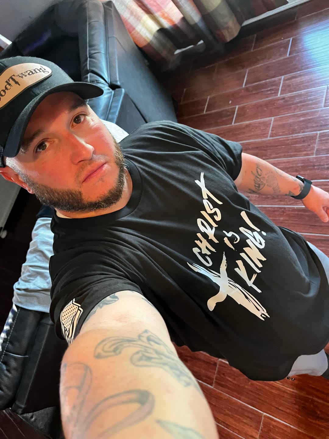 Customer photo review of Christ Is King T-Shirt