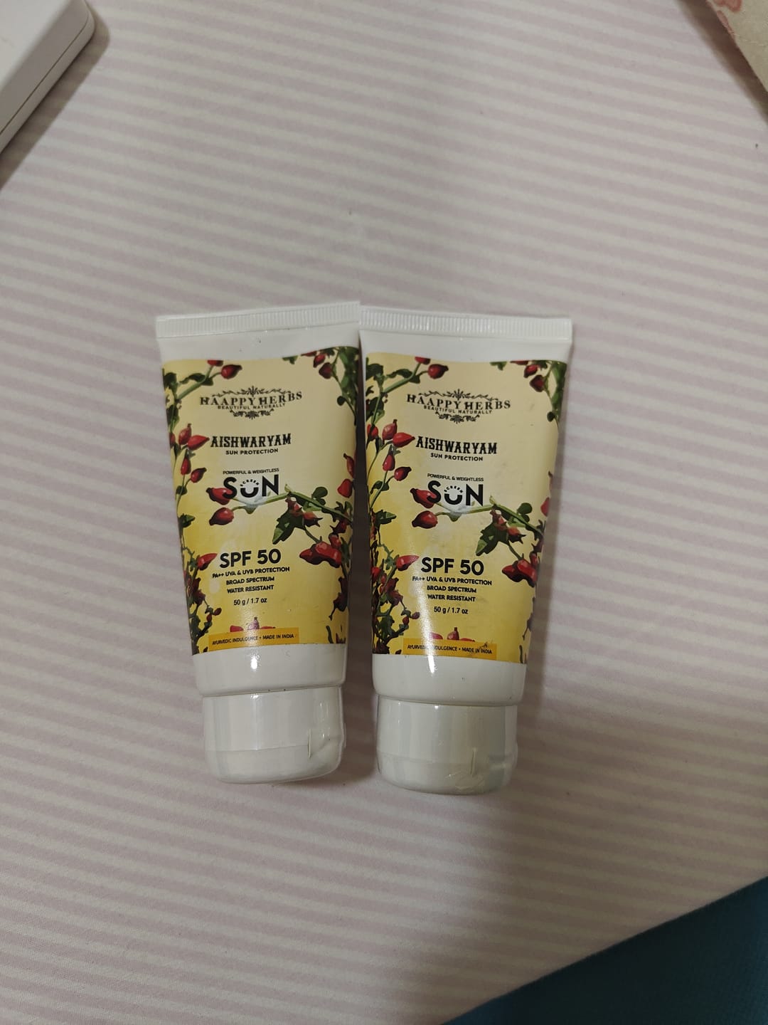Customer photo review of Aishwaryam SPF50 Powerful,weightless & Moisturizing Sunscreen , Pa++,uva& Uvb Protection