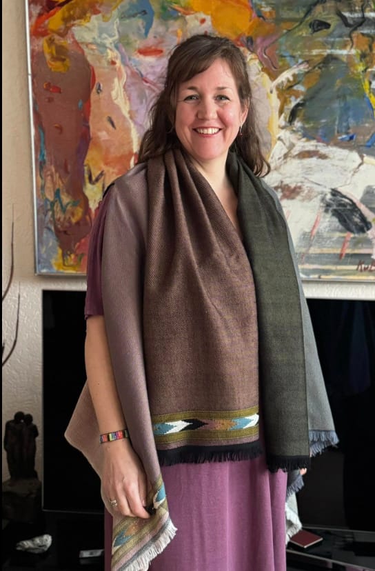 Customer photo review of NEW! Light Wool Cape Fusion Dusty Pink