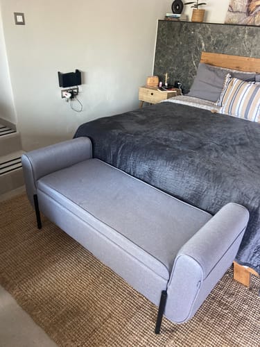 Customer photo review of Μοντέρνος Καναπές με Αποθηκευτικό Χώρο Γκρι Ταμπουρέ Παγκάκι LO-M072G02