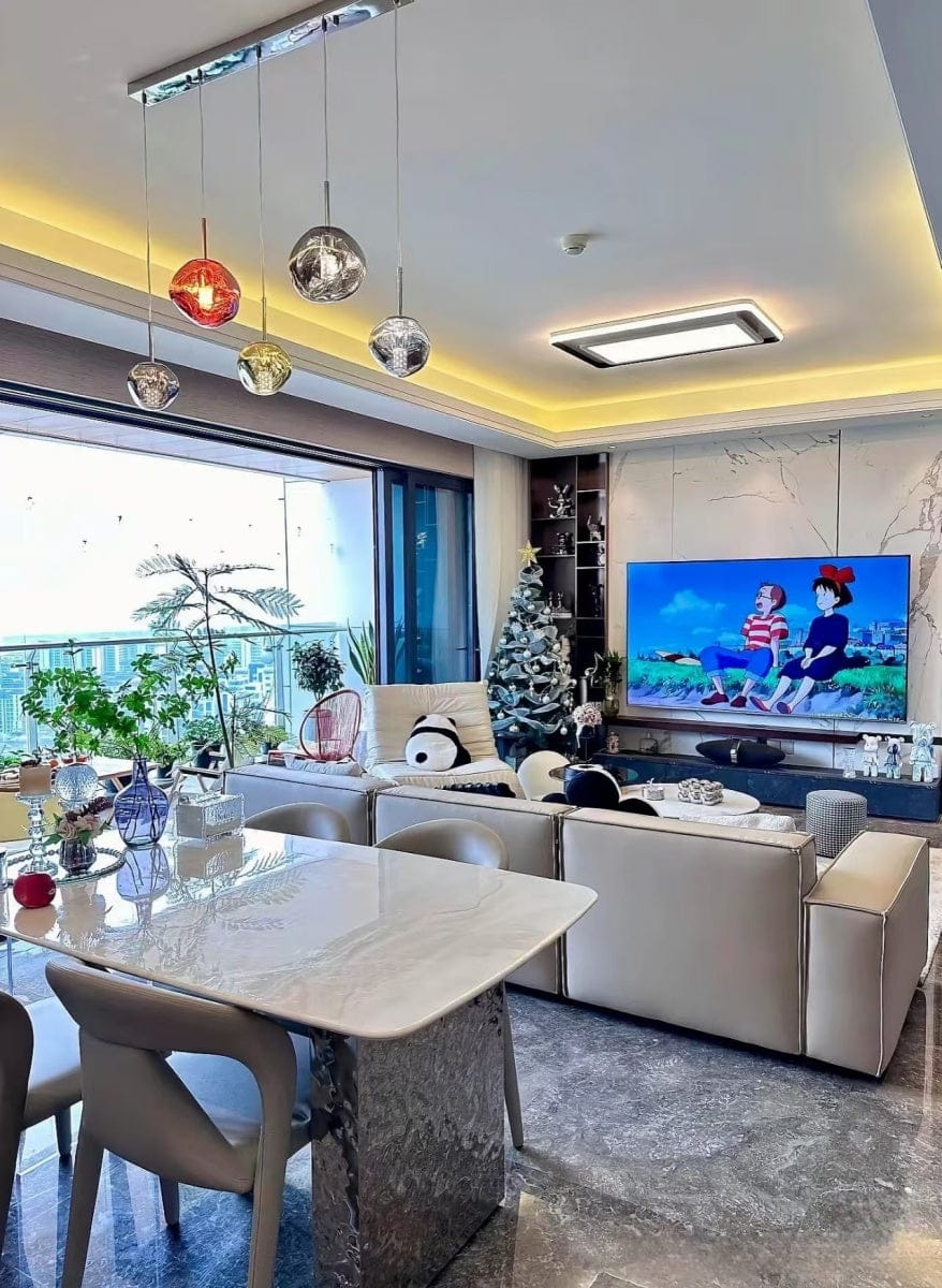 Customer photo review of Tambora Lava Pendant Light(Mixed Sizes), Bulb Version