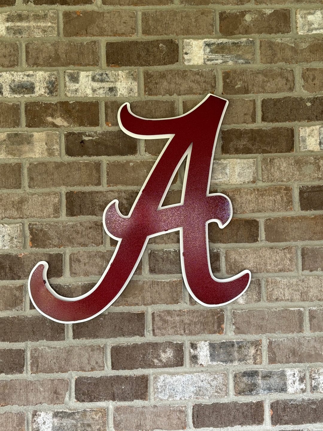 Customer photo review of Alabama "A" 3D Vintage Metal Wall Art