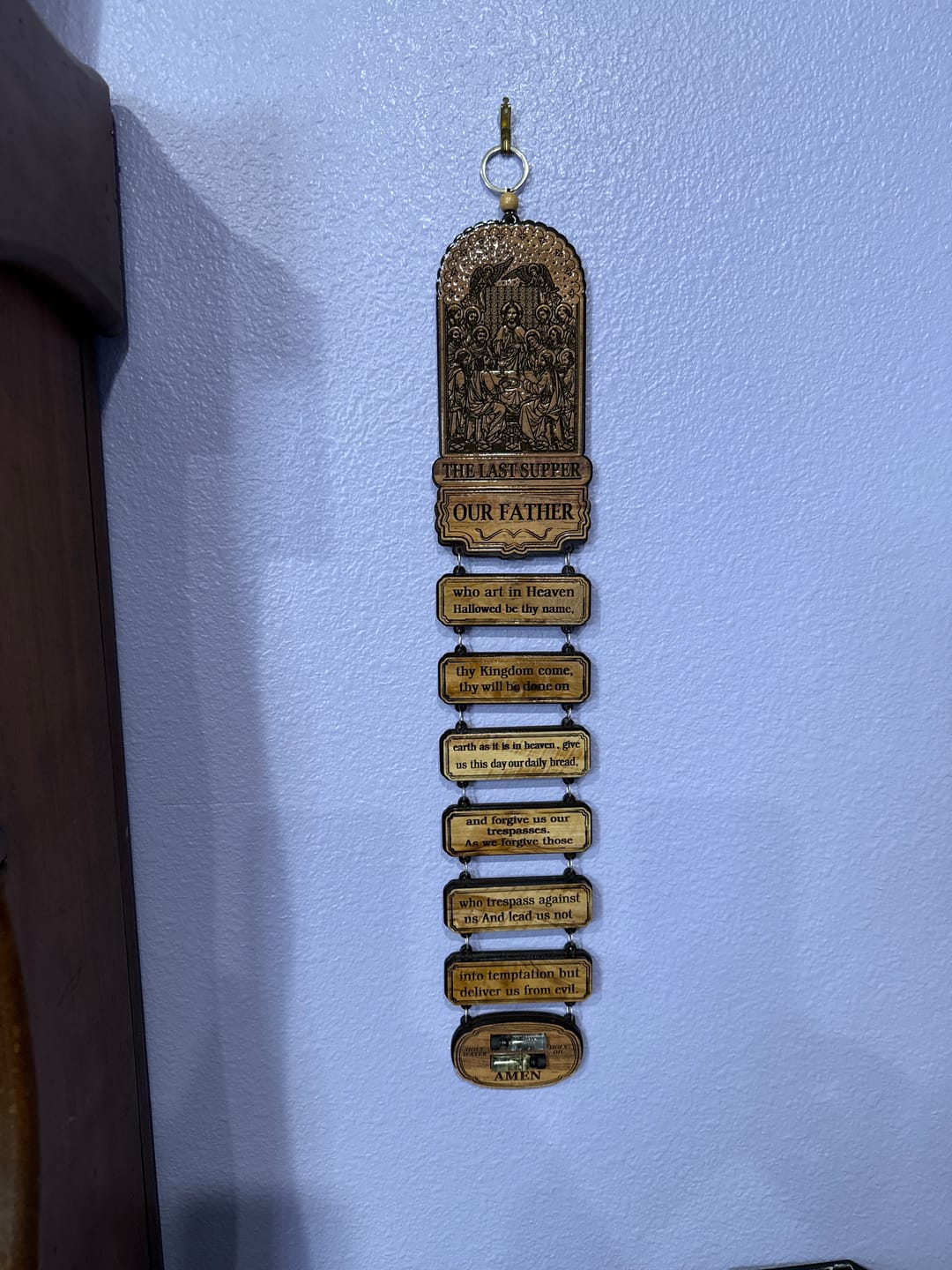 Customer photo review of Lord's Prayer and Last Supper Wall Hanging – Crafted in the Holy Land