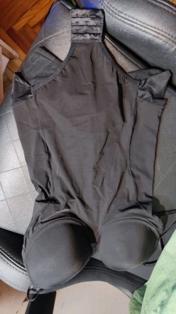 Customer photo review of Nylon-Spandex Shapewear Bodysuit with Contour Panels — Black | KIMLUD