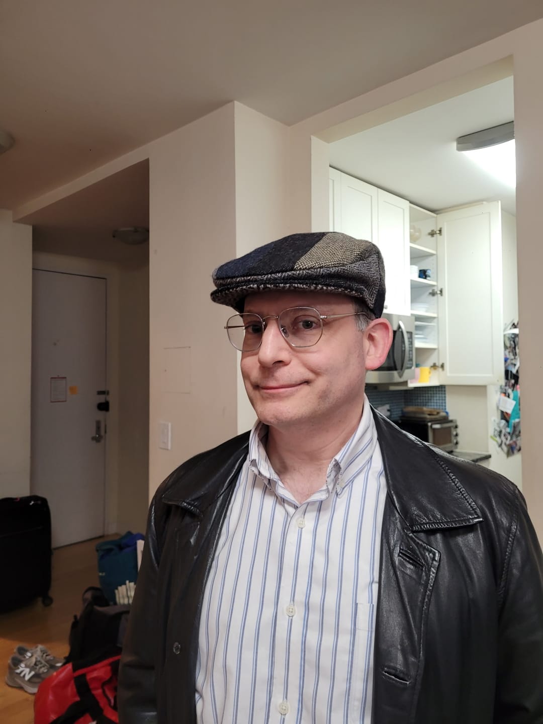 Customer photo review of Vintage Cap Patchwork Grey/Blue Tweed