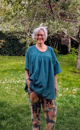 Customer photo review of Blouse Léopoldine - double gaze de coton vert printemps