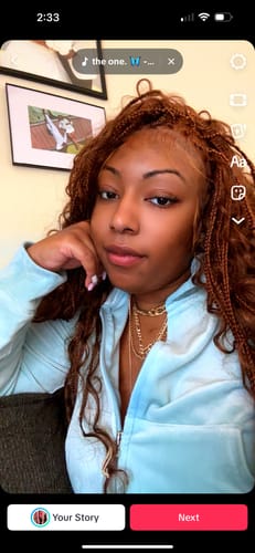 Customer photo review of Bohemian Knotless Braid Wig, Swiss Full Lace, Color 30, Tailbone Length - Demi