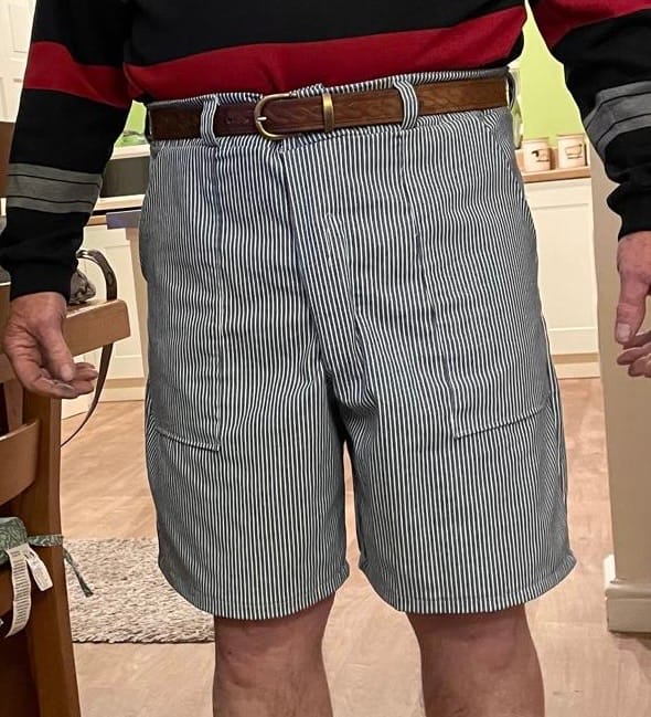Customer photo review of Striped Yarn Dyed Washed Denim Fabric