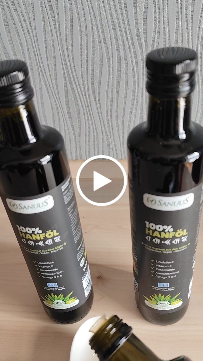 Customer video review of SANUUS Allgäu Bio Hanföl 100% kaltgepresst & ungefiltert 4x500ml