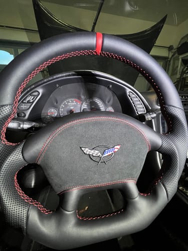 Customer photo review of [Customizable] Custom Airbag Cover Replacement for 1997-2004 Chevrolet Corvette C5 Steering Wheel