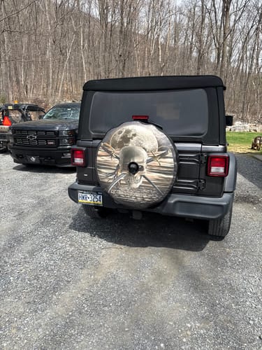 Customer photo review of Custom Spare Tire Cover for Jeep, RV, Bronco Camper, Trailer, & More