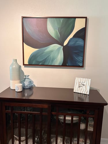 Customer photo review of Lush Teal Foliage Abstract Canvas Art