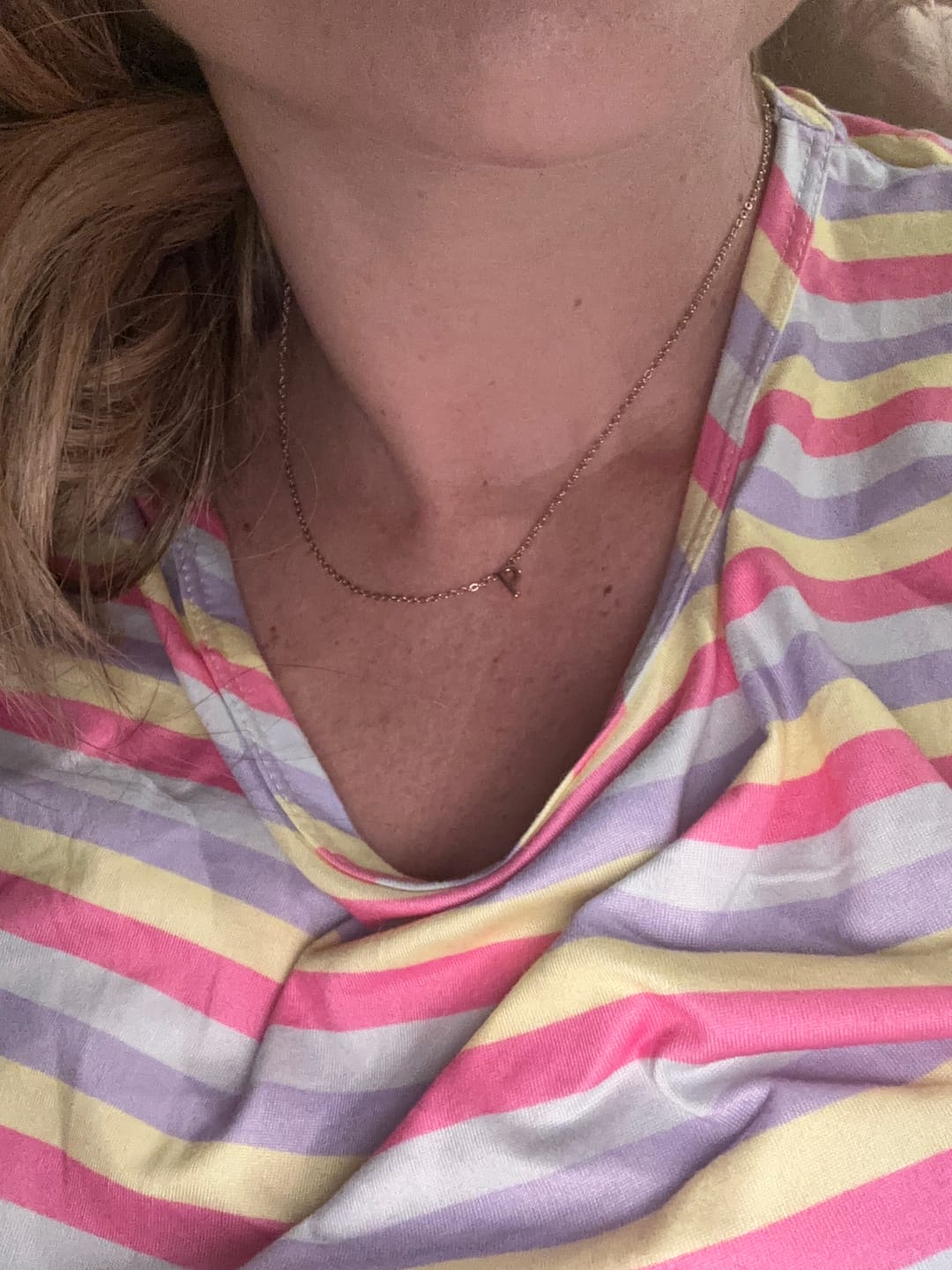 Customer photo review of The Original Single Initial Letter Necklace
