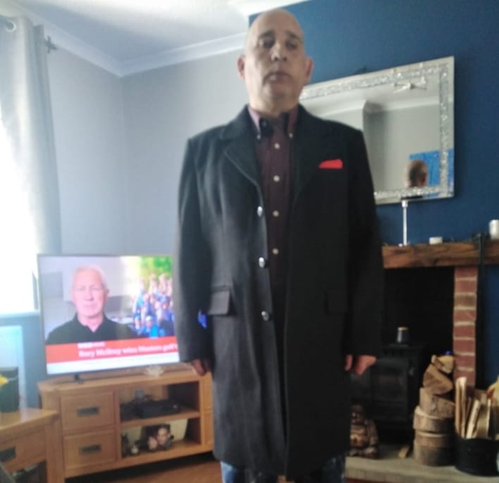 Customer photo review of Mens Overcoat in Wool - Black