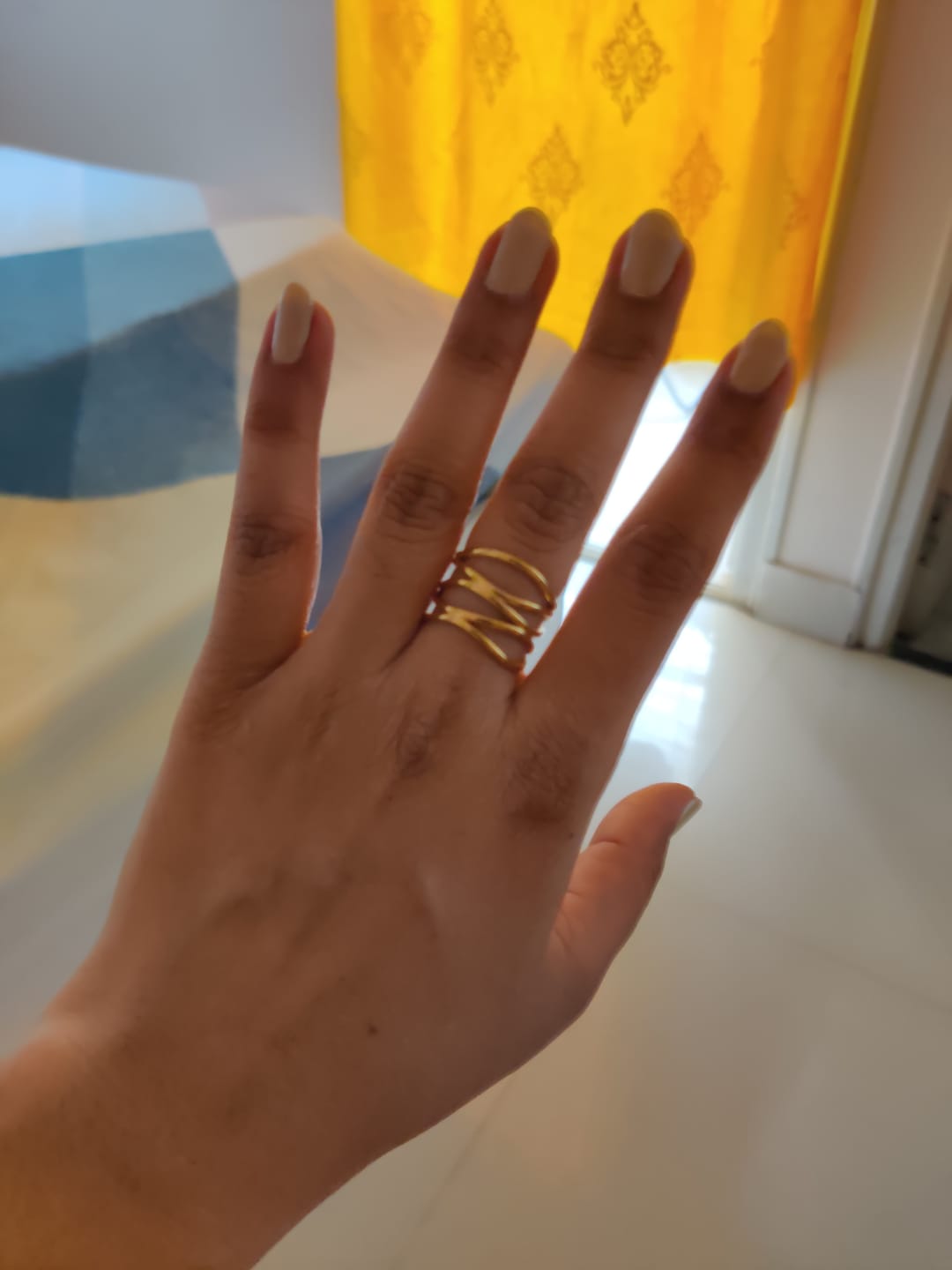 Customer photo review of Layered Opening Gold Ring