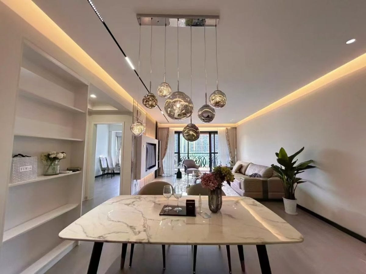 Customer photo review of Tambora Lava Pendant Light(Mixed Sizes), Bulb Version