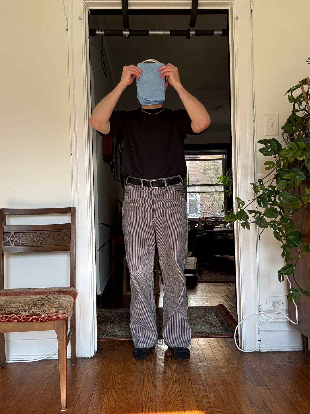 Customer photo review of Hickory Stripe Carpenter Pants