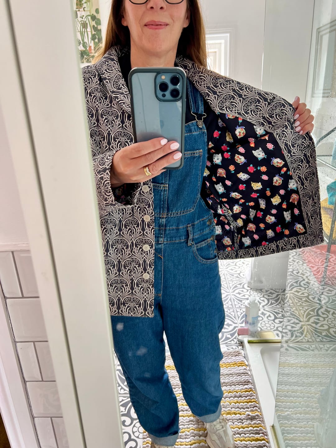 Customer photo review of Abstract White Patterns Cotton Canvas Fabric