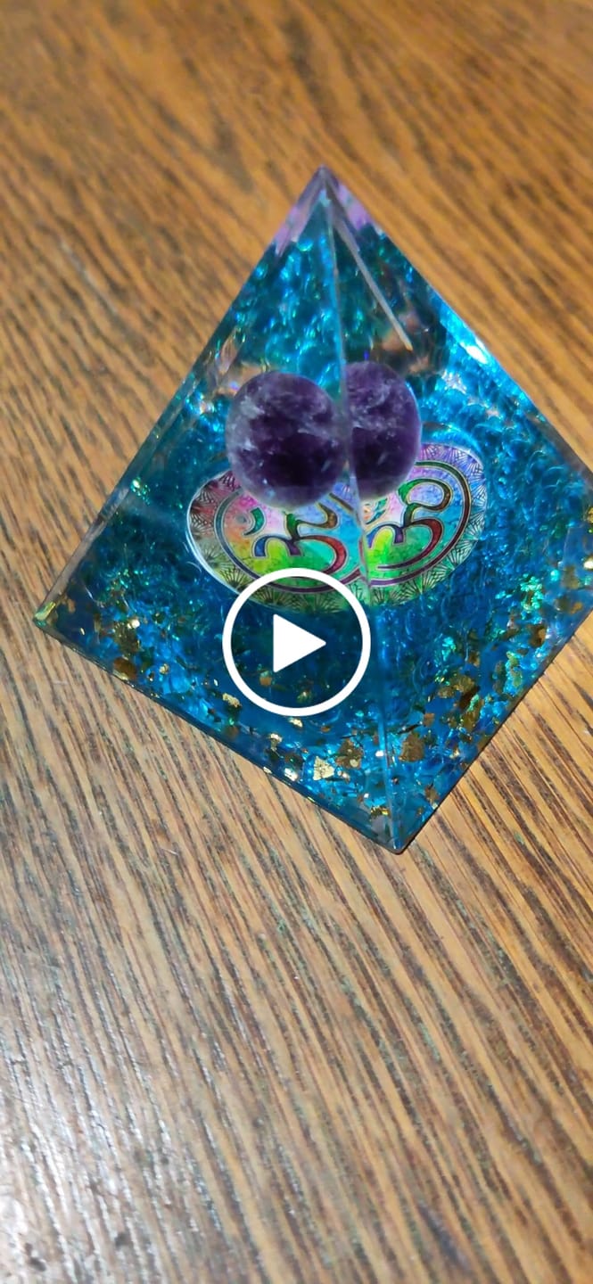 Customer video review of OM Amethyst & Blue Quartz Pyramid