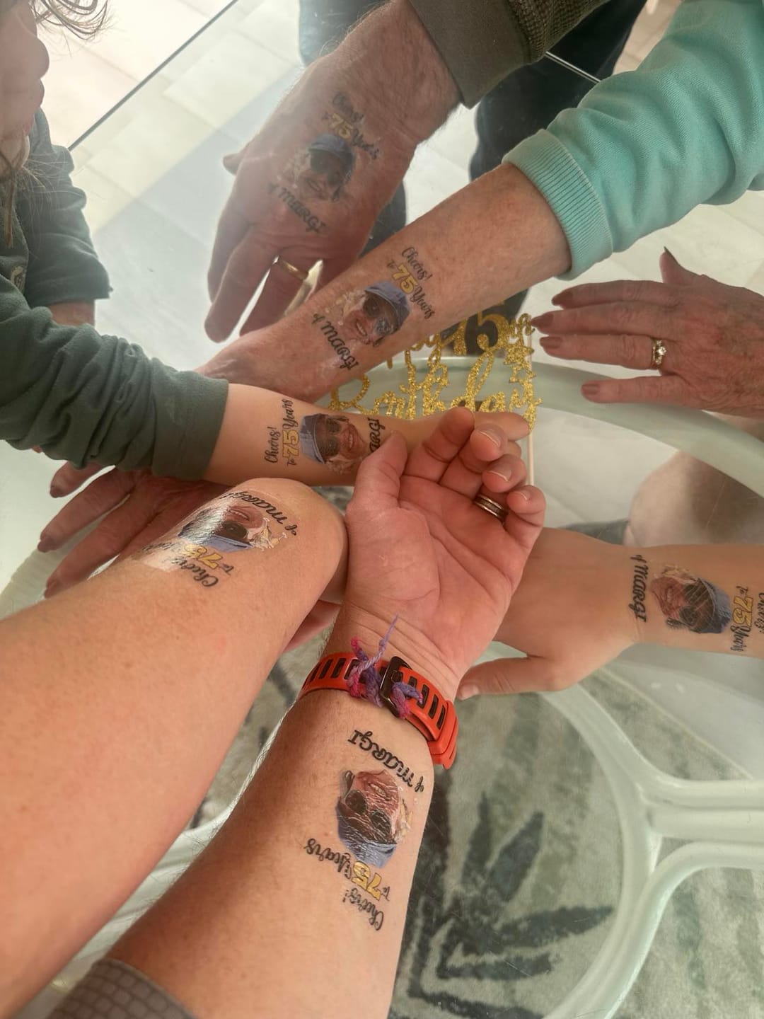 Customer photo review of Cheers to Years! - Temporary Tattoo
