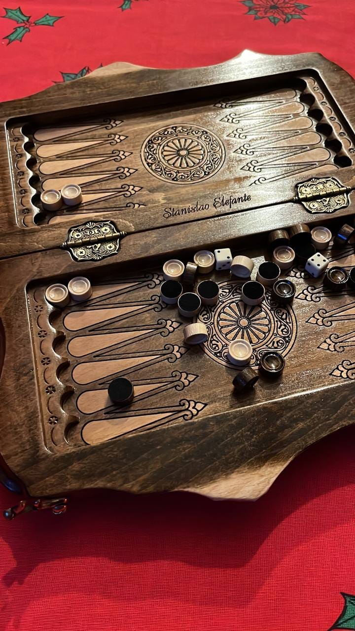 Customer photo review of Chess-backgammon with copyrighted Mount Ararat outline