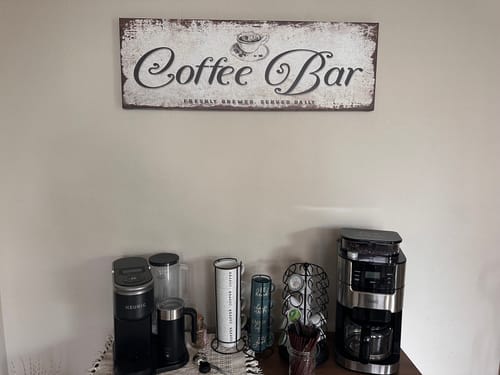 Customer photo review of Coffee Sign Coffee Bar Decor Kitchen Coffee Station Personalized Coffee Kitchen Artwork Coffee Lovers Gift