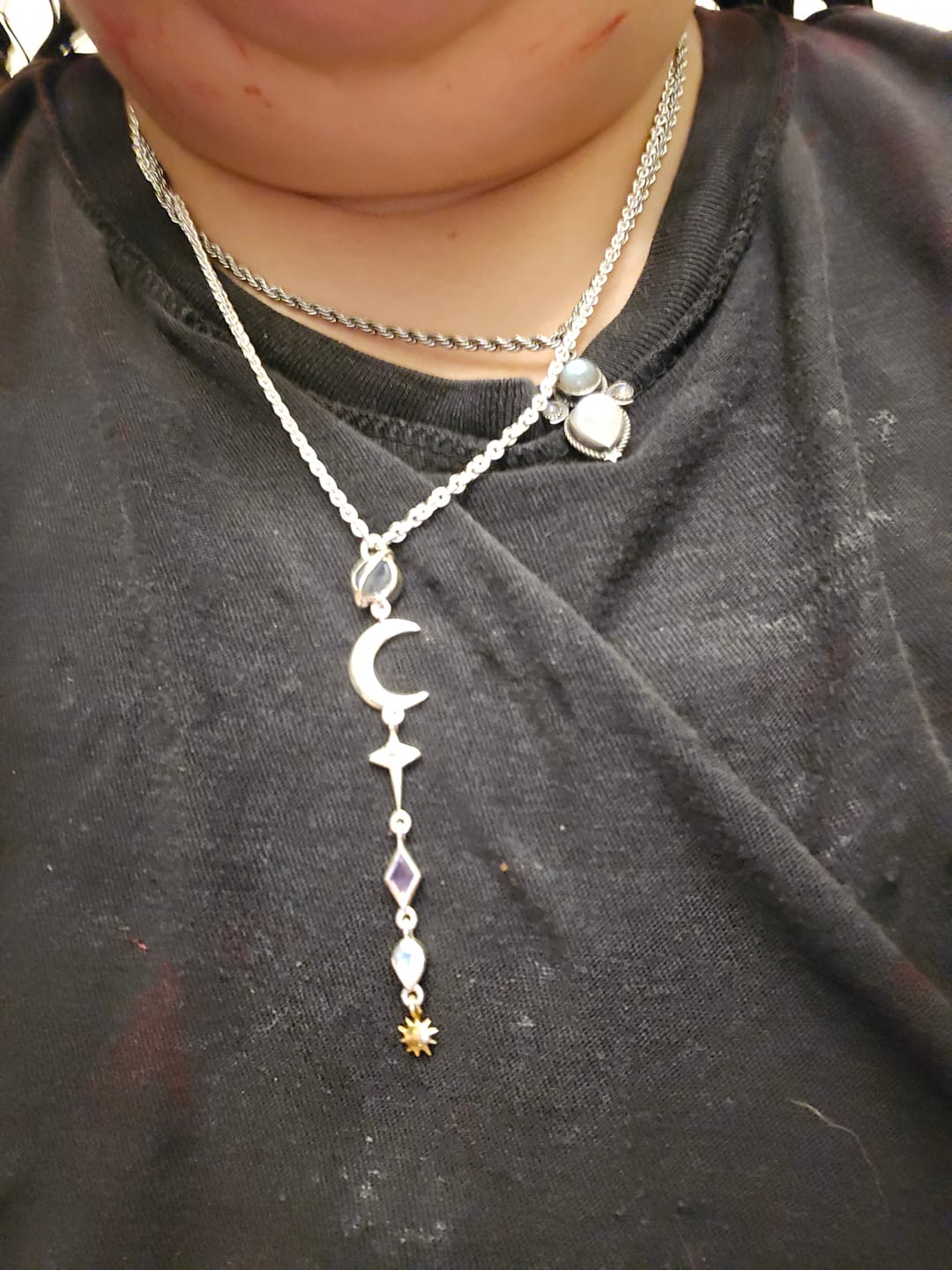 Customer photo review of Chakra Celestial Necklace with Gemstones