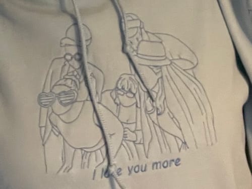 Customer photo review of Soulmate Custom Embroidered Photo Hoodie