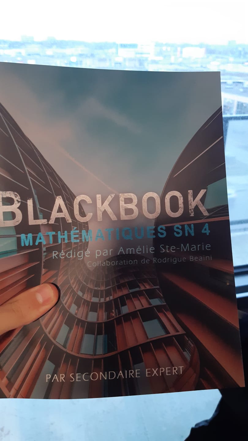 Customer photo review of Livret "Black Book" Mathématiques SN 4 (Secondaire)
