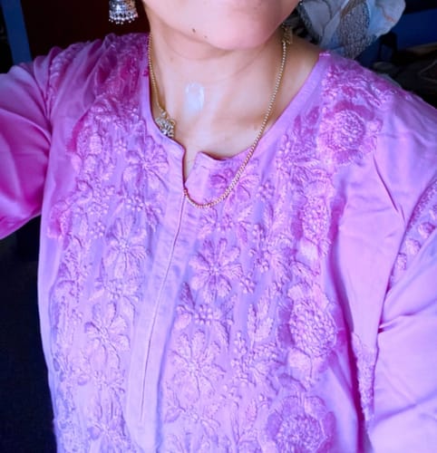 Customer photo review of Nazakat Lavender 2 piece Modal set