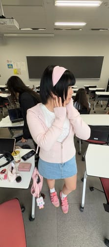 Customer photo review of That Girl Rib Knit Set (Baby Pink)
