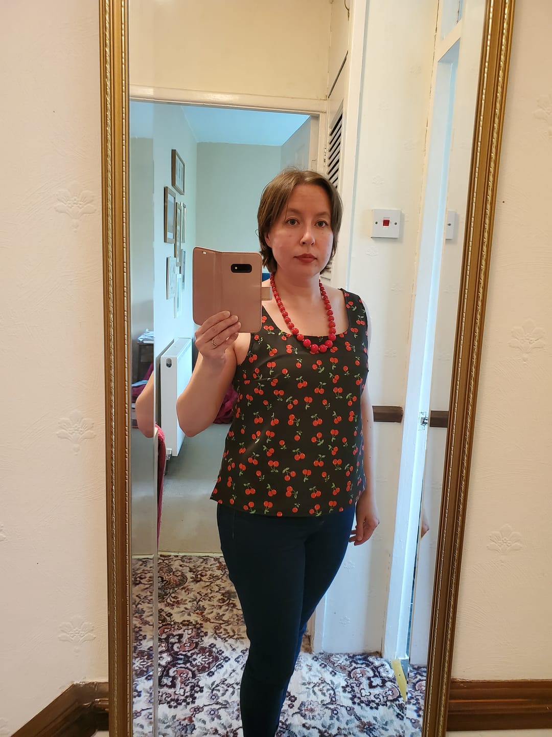Customer photo review of Cherries and Leaves Polycotton Fabric
