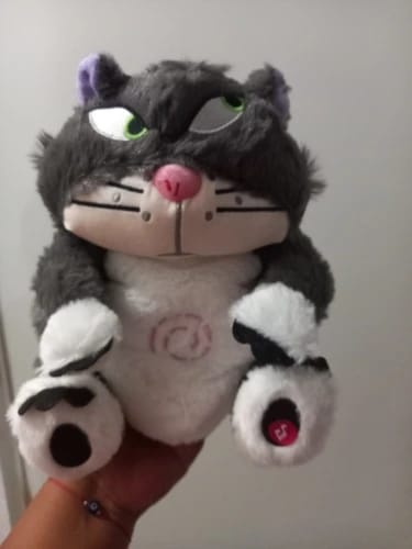 Customer photo review of Leering Cat Breathing Musical Plush Toy