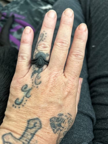 Customer photo review of Silicone Wedding Ring Bundle Pear Diamond and Marquise Collections