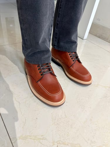 Customer photo review of Indiana Jones MocToe Boot - luosjiet®boots - BrickRed Grain Cowhide