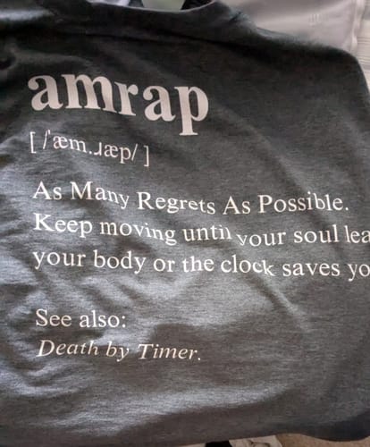 Customer photo review of Amrap definition T-shirt