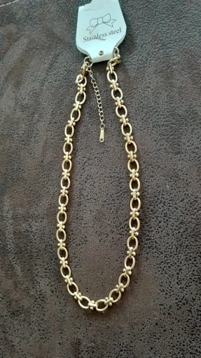Customer photo review of 316L Stainless Steel Chain Necklace 18K Gold Plated — Gold | KIMLUD