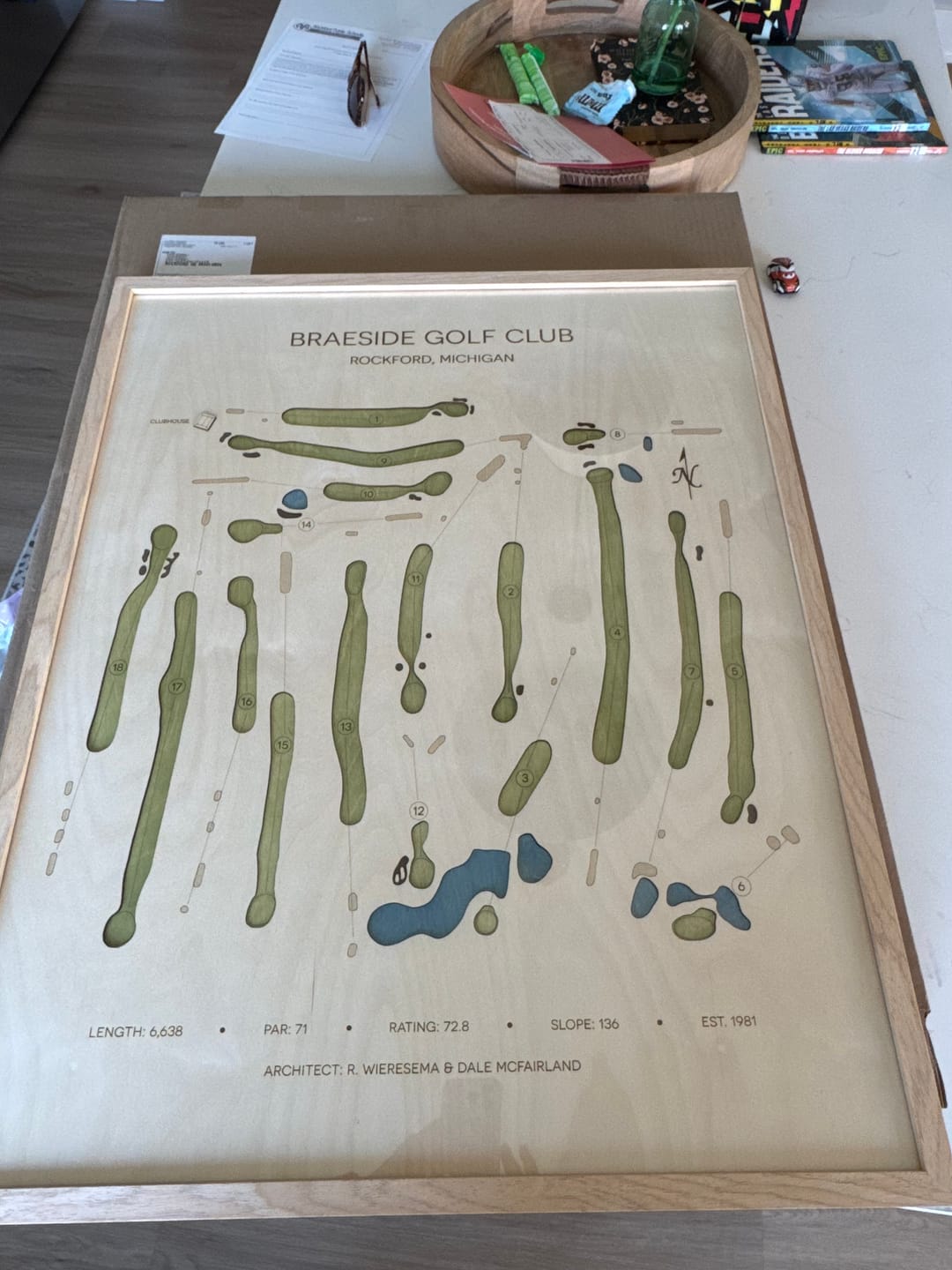 Customer photo review of Custom 3D Wood Golf Course Map