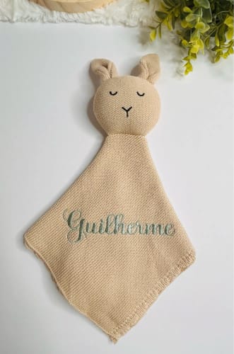 Customer photo review of Soft Cotton Gauze Bunny Baby Security Blanket
