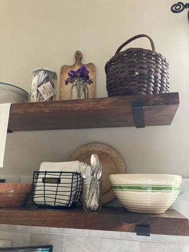 Customer photo review of Rustic Shelves with Brackets