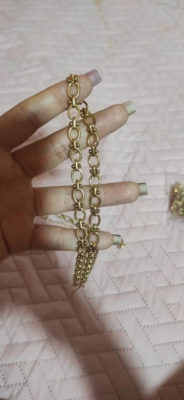 Customer photo review of 316L Stainless Steel Chain Necklace 18K Gold Plated — Gold | KIMLUD
