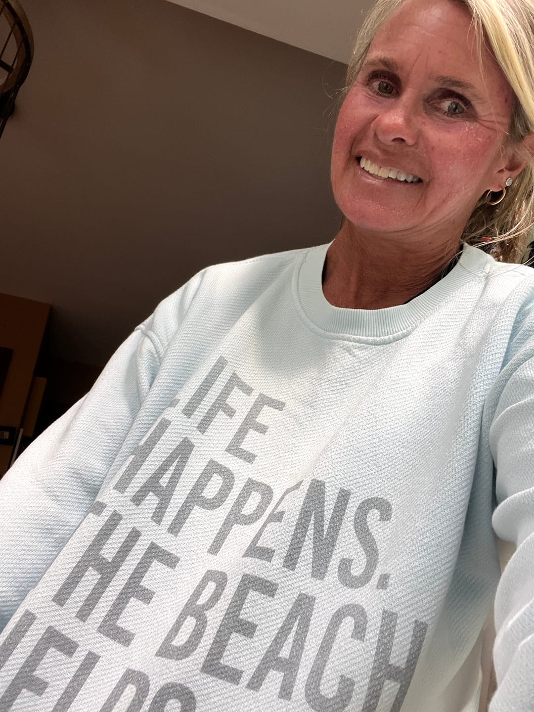 Customer photo review of Life Happens. The Beach Helps.